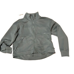 Apana Women’s gray Athletic Full Zipper Warm Up Yoga Pilates Jacket sz L sports